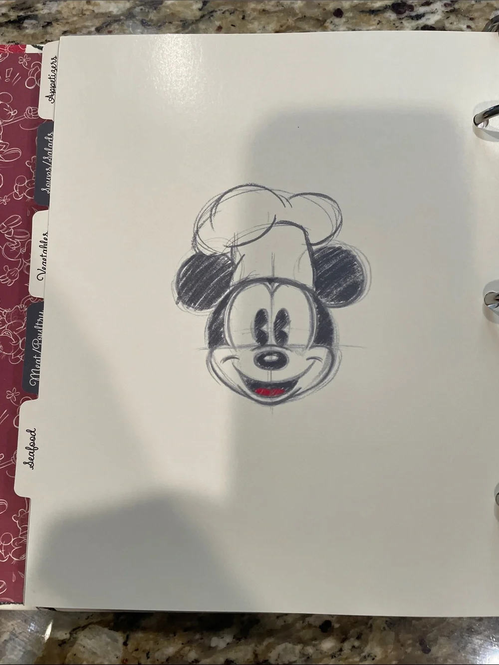 Disney Mickey Mouse Chef Recipe Binder in White and Pink